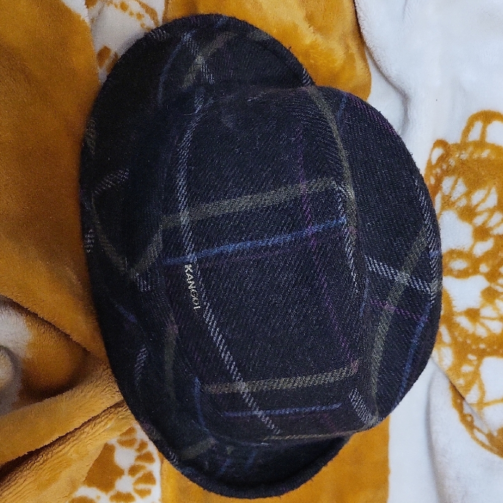 Kangol Men's Black Plaid Fedora Hat... Medium..Made In Italy